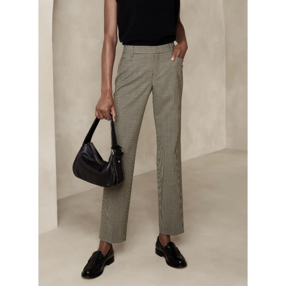 🔥 Fall Wool Ankle Pant Size 10 Plaid Banana Republic Siena Slim Italian $170